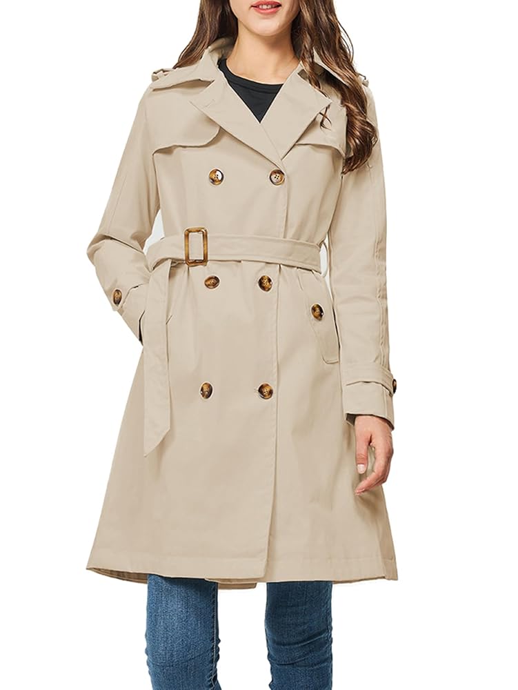 Amazon.com: Rasujie Women's Trench Coat Double Breasted